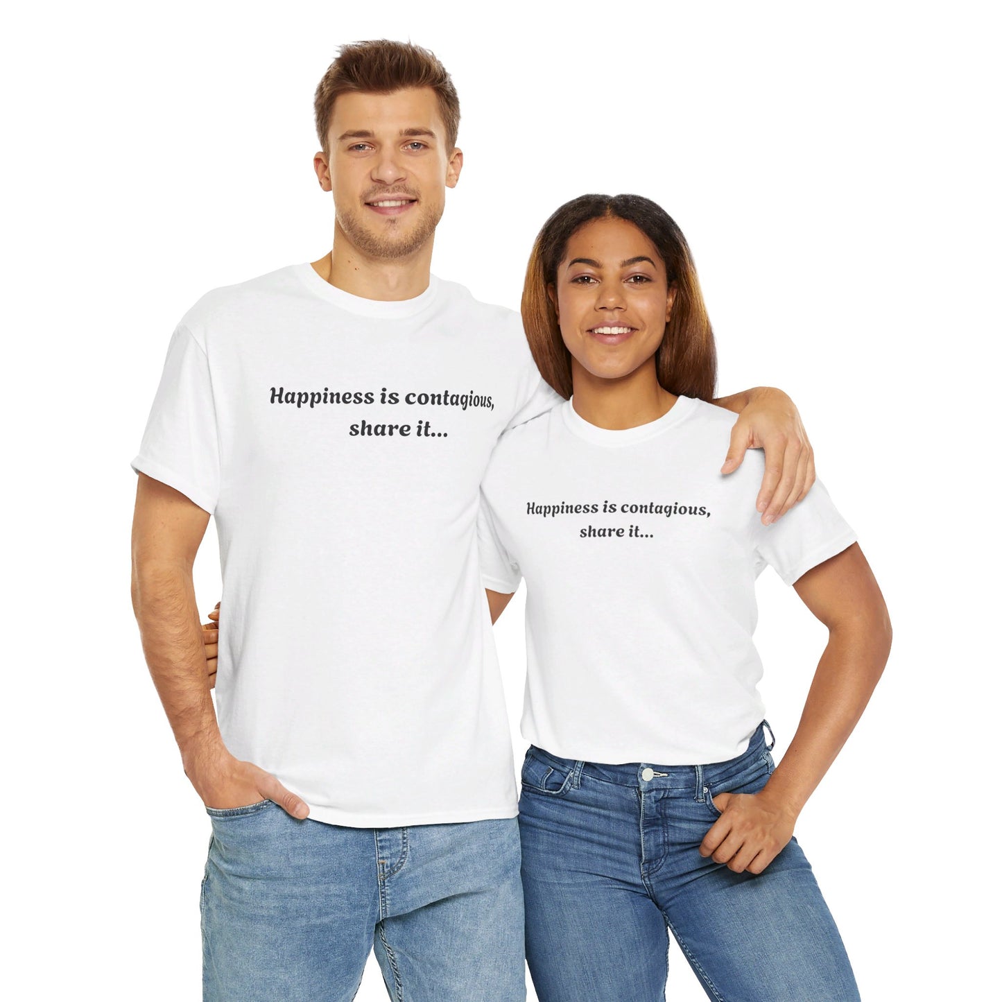 Happiness is contagious Unisex Heavy Cotton Tee