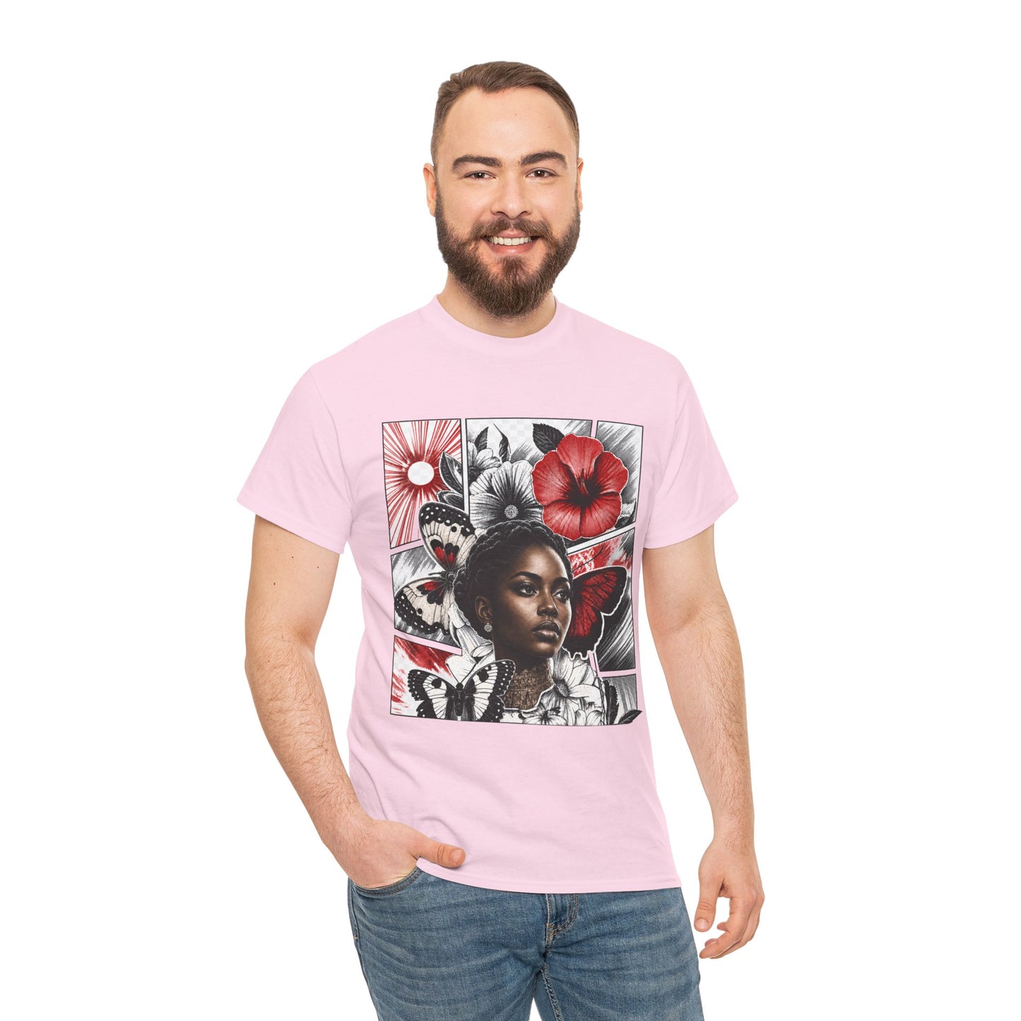 Floral Butterfly Portrait Graphic Tee