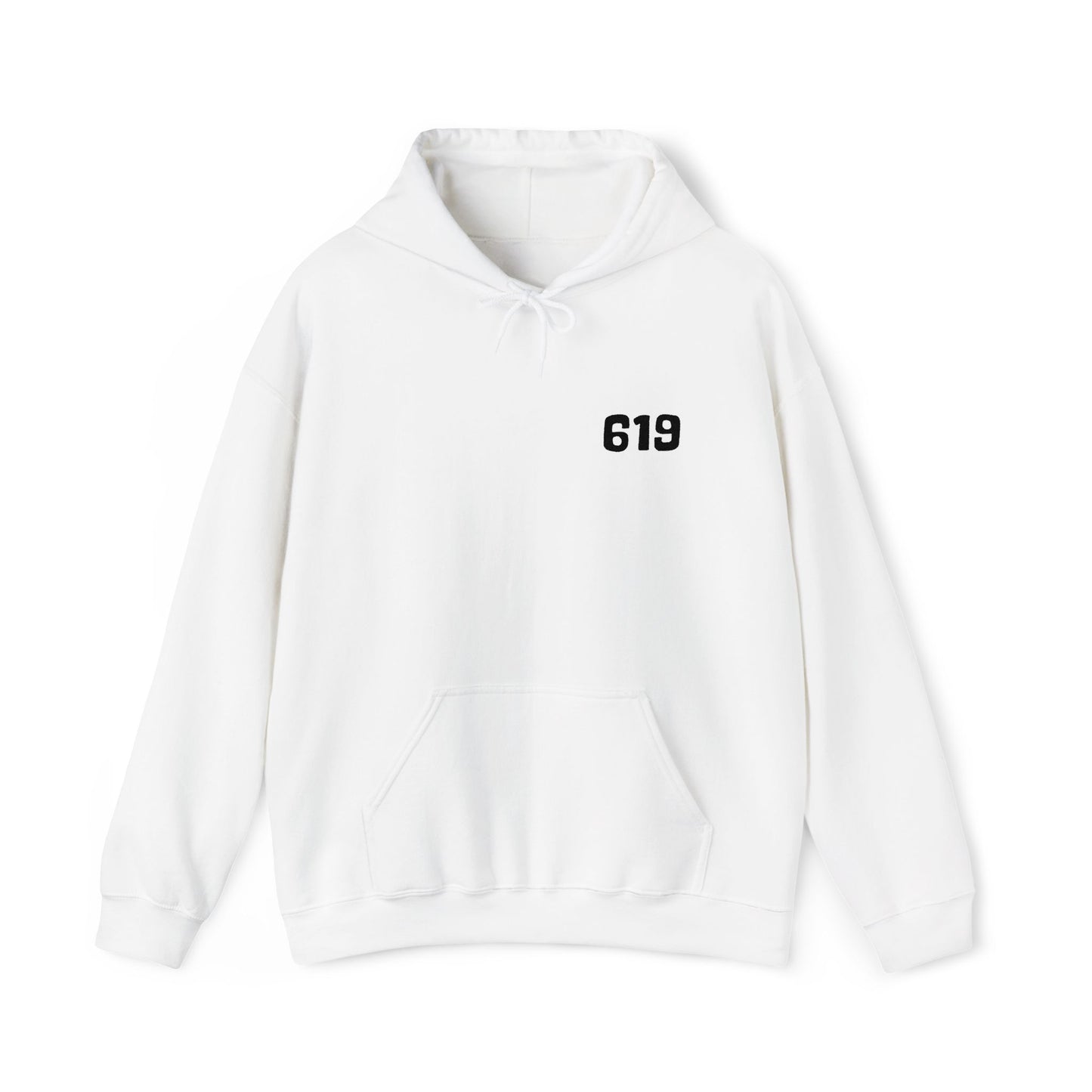 619 Heritage: Minimalist Embroidered Chest Print Premium Hoodie