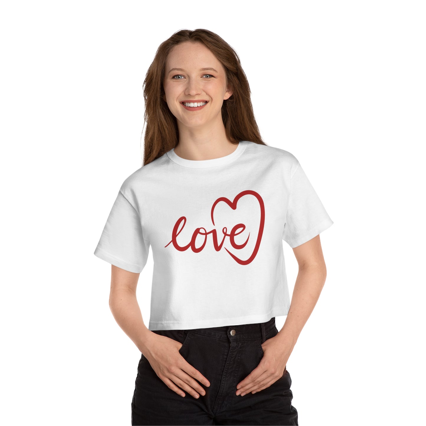 Love Heart Cropped Tee — Women's Day Graphic T-Shirt