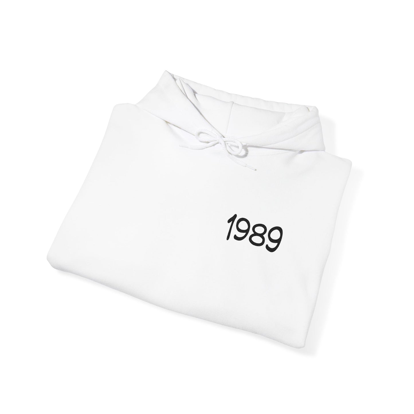 1989 Legacy: Minimalist Embroidered Birth Year Premium Hoodie