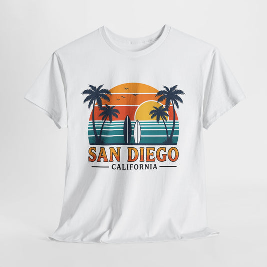 Coastal Classic: San Diego Sunset Surf Premium Graphic Tee