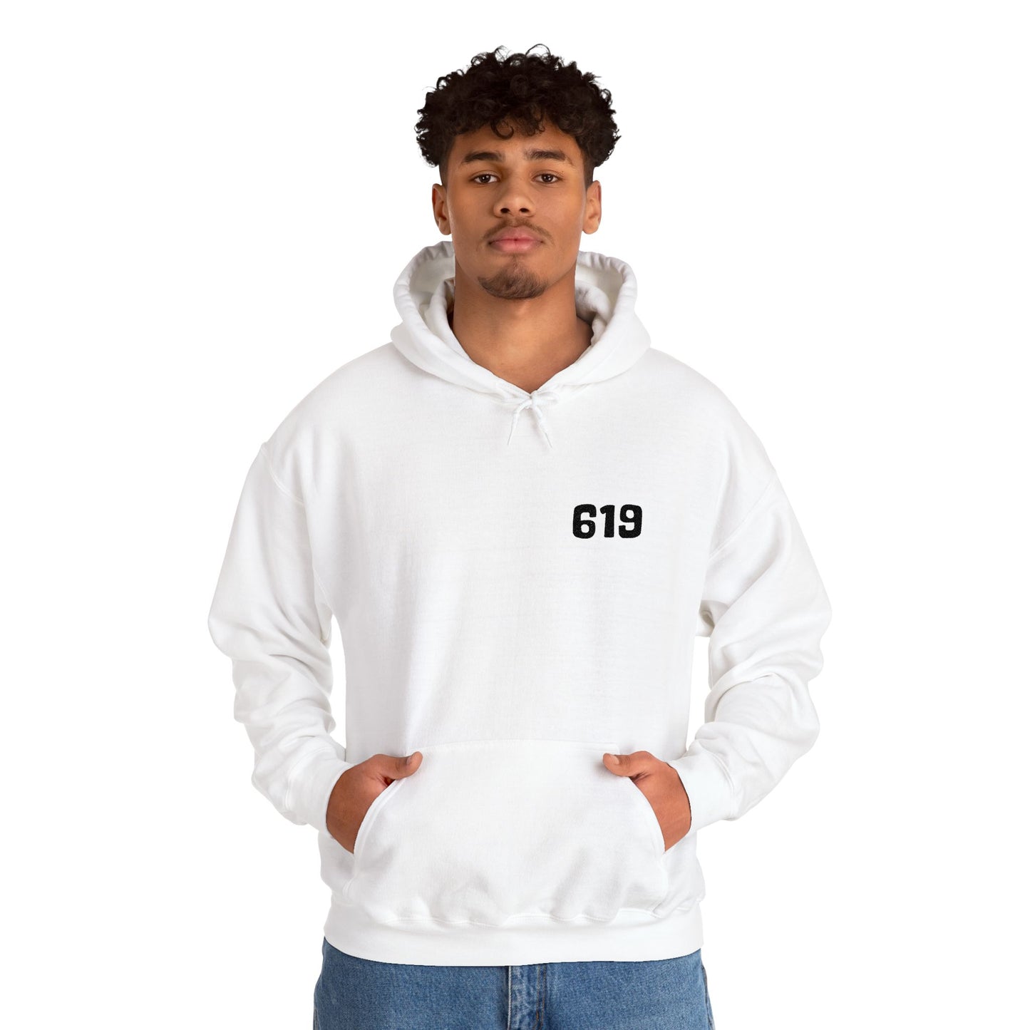 619 Heritage: Minimalist Embroidered Chest Print Premium Hoodie