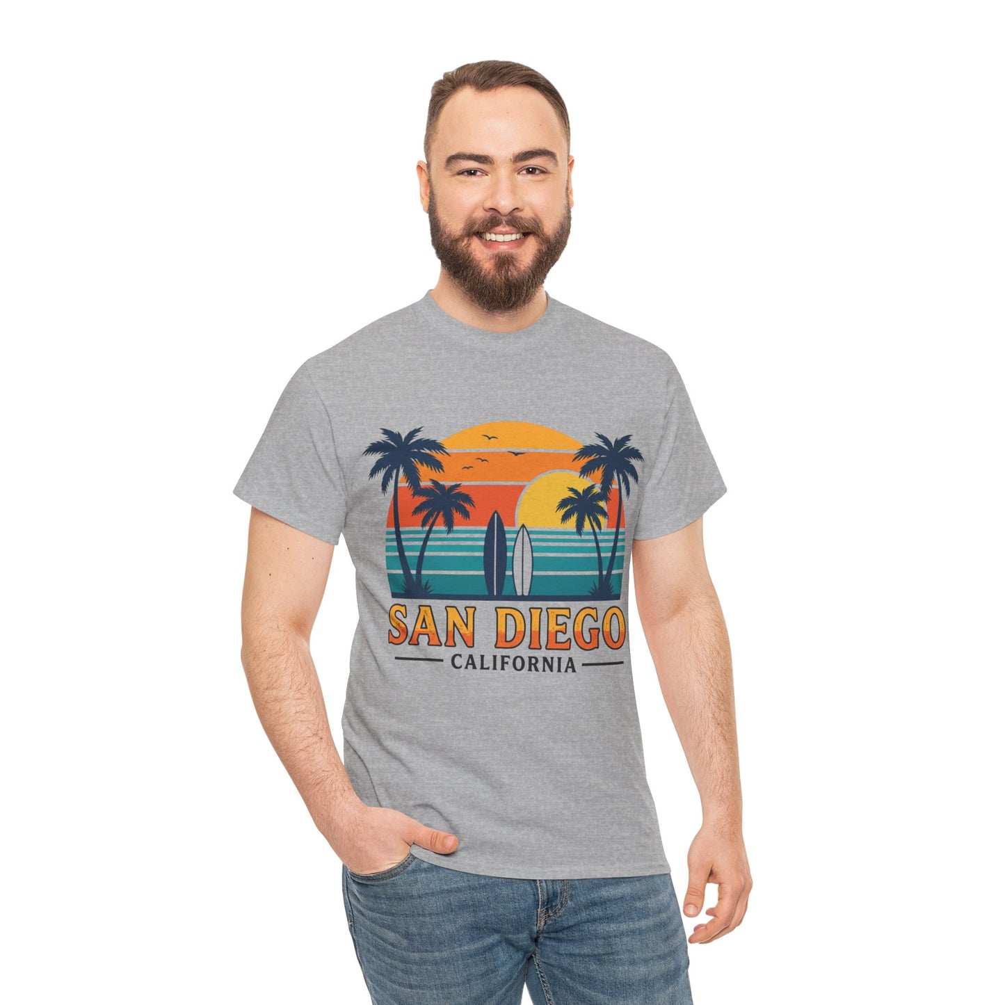 Coastal Classic: San Diego Sunset Surf Premium Graphic Tee