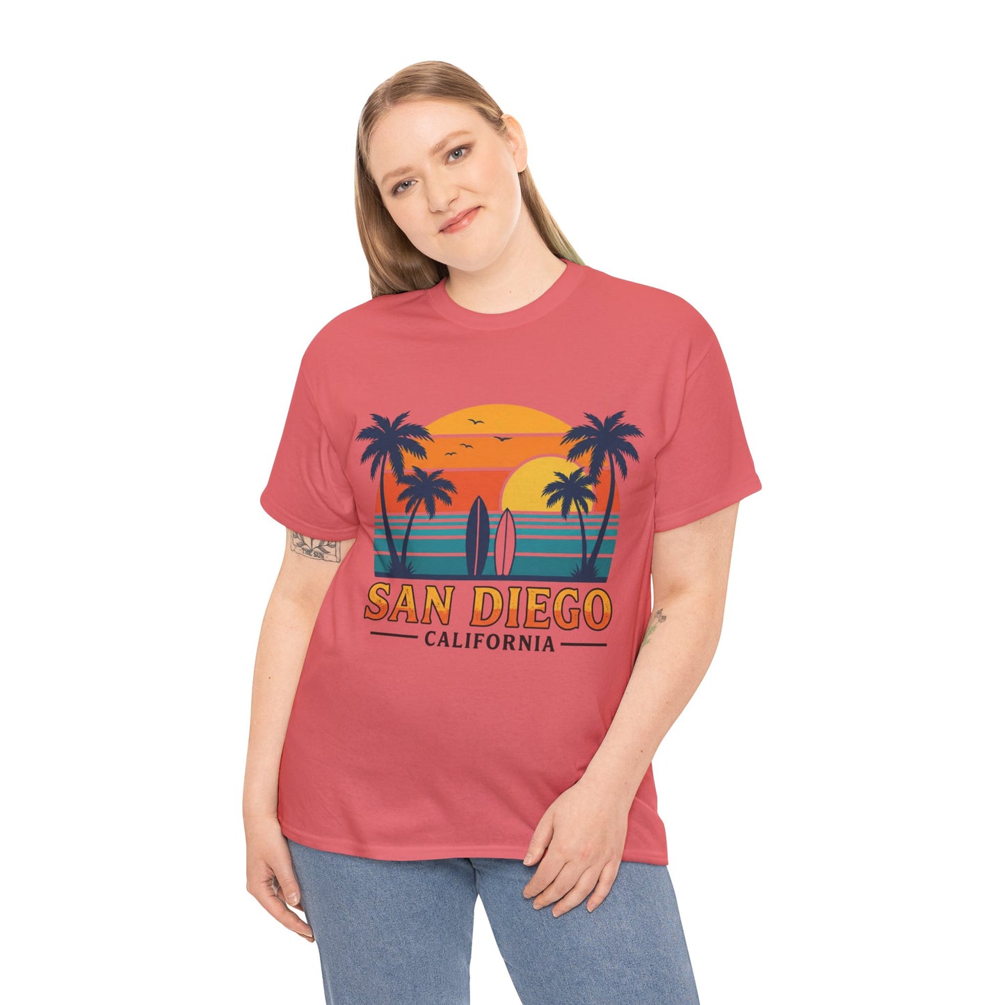 Coastal Classic: San Diego Sunset Surf Premium Graphic Tee
