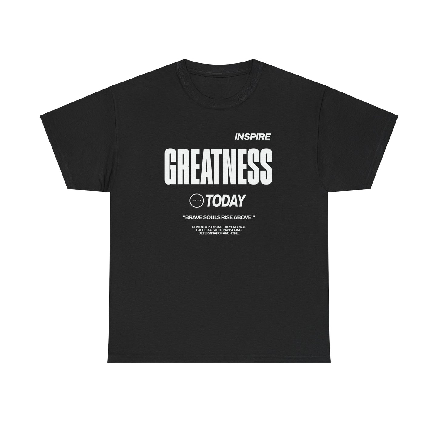 Inspire greatness today! Unisex Heavy Cotton T-shirt design that urges you to embrace every struggle in life with unflinching tenacity and hope.