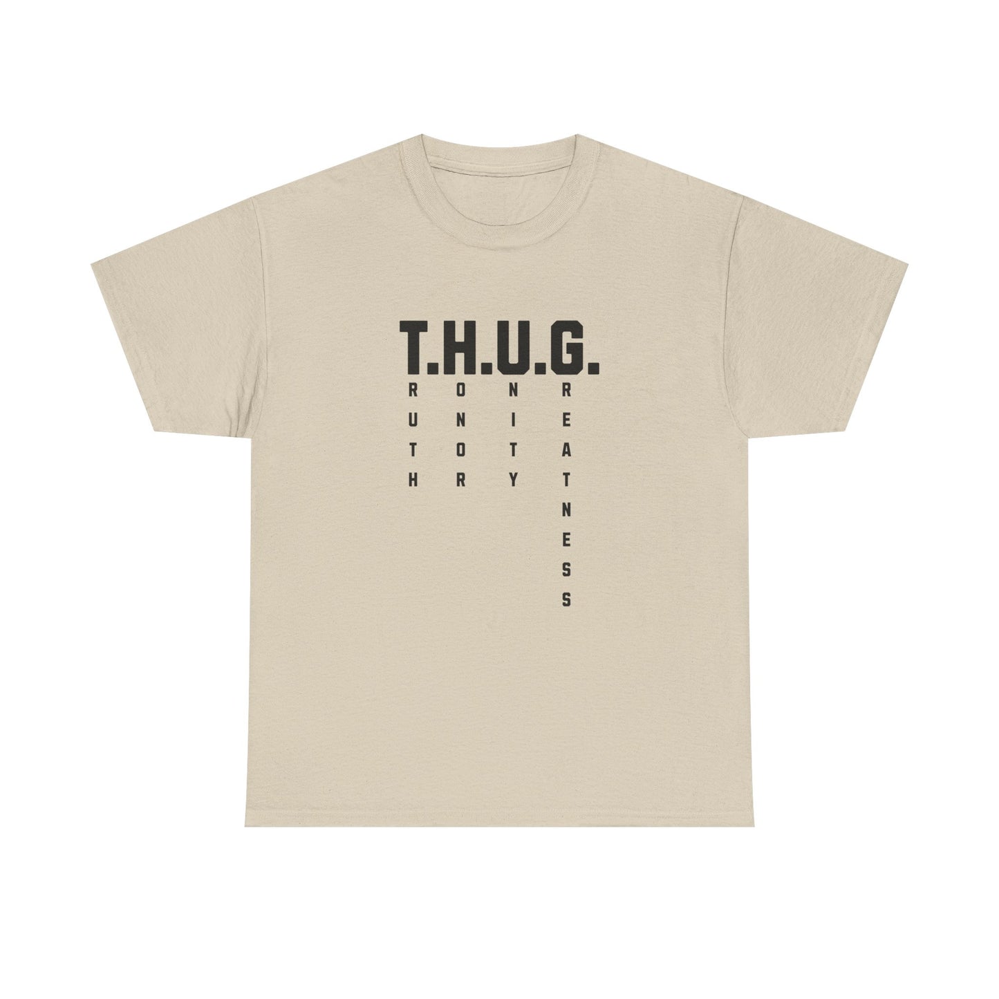 Pure Character: T.H.U.G. Vertical Acronym Premium Graphic Tee