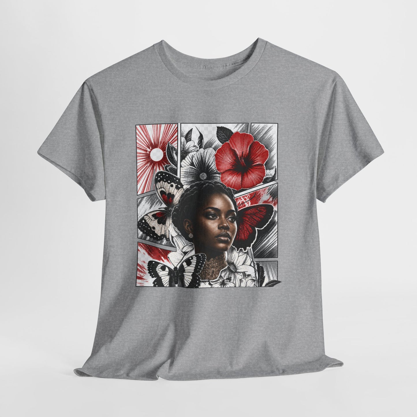 Floral Butterfly Portrait Graphic Tee