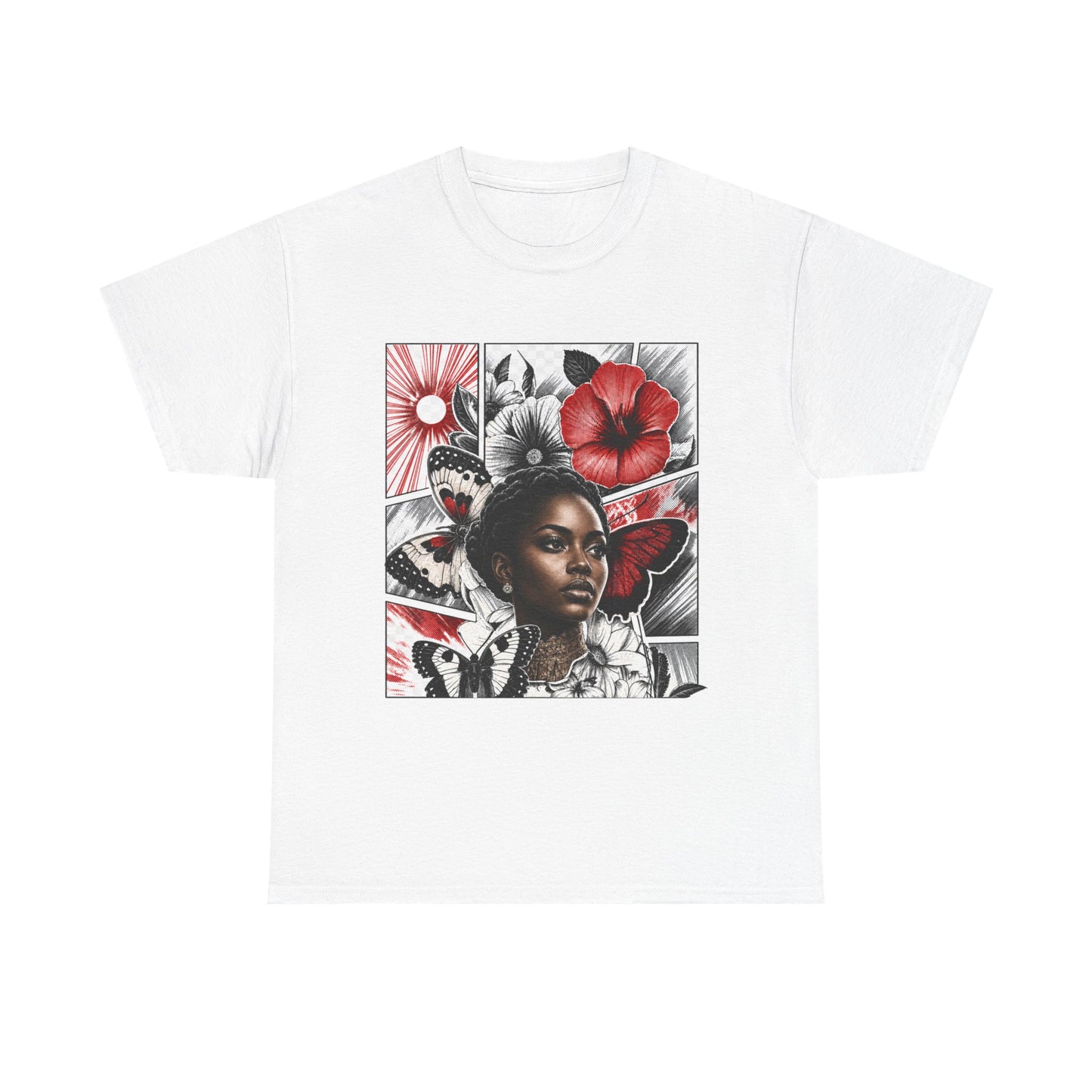 Floral Butterfly Portrait Graphic Tee