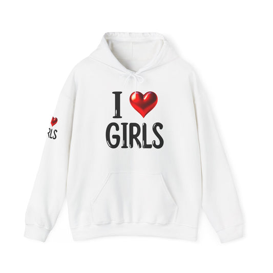 I love Girls Unisex Heavy Blend™ Hooded Sweatshirt