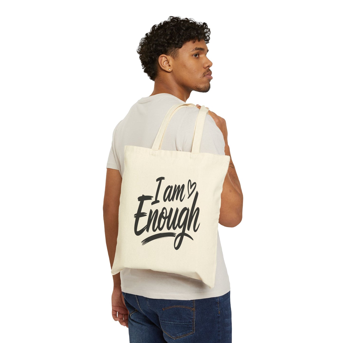 Wear Your Worth: I Am Enough Premium Canvas Market Tote