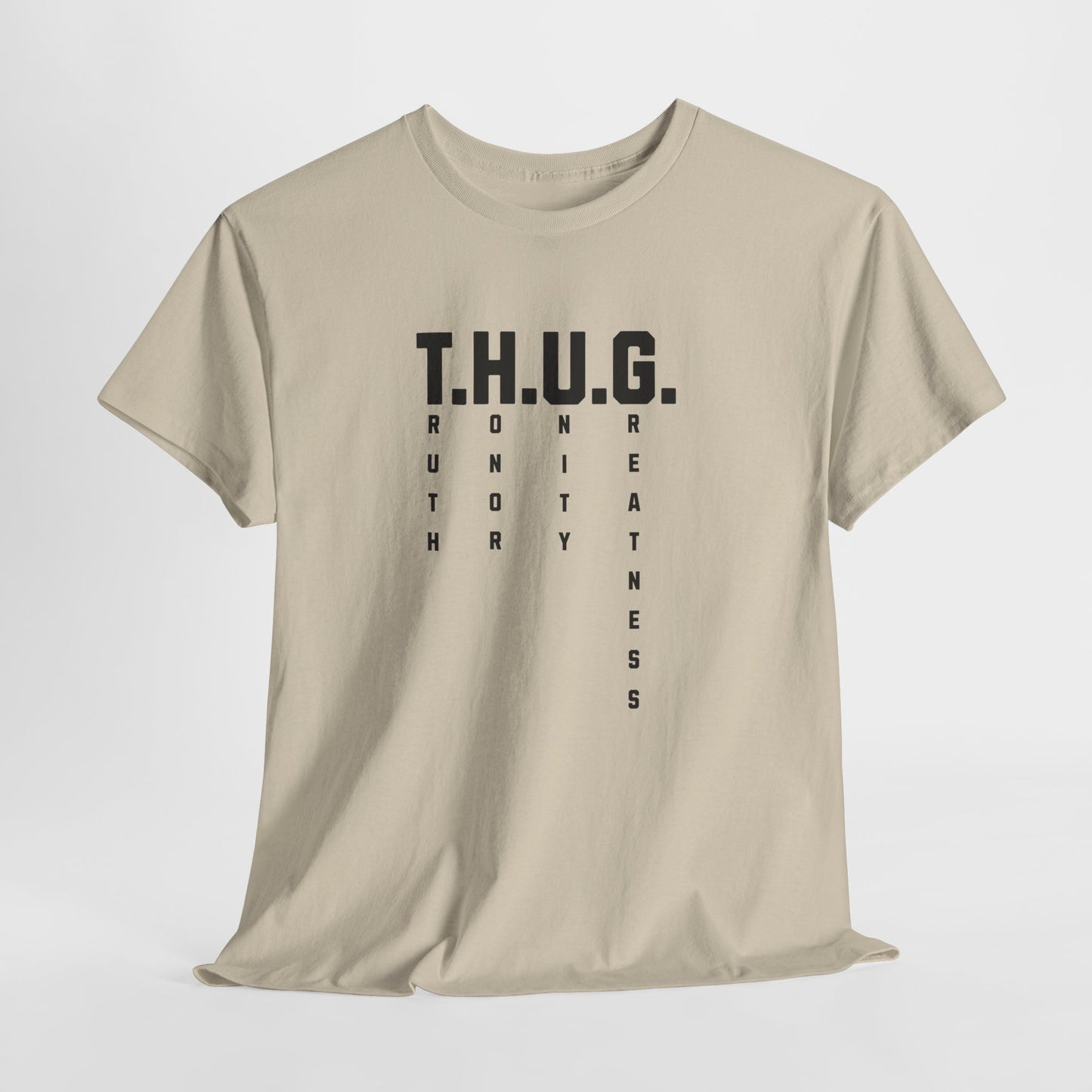 Pure Character: T.H.U.G. Vertical Acronym Premium Graphic Tee
