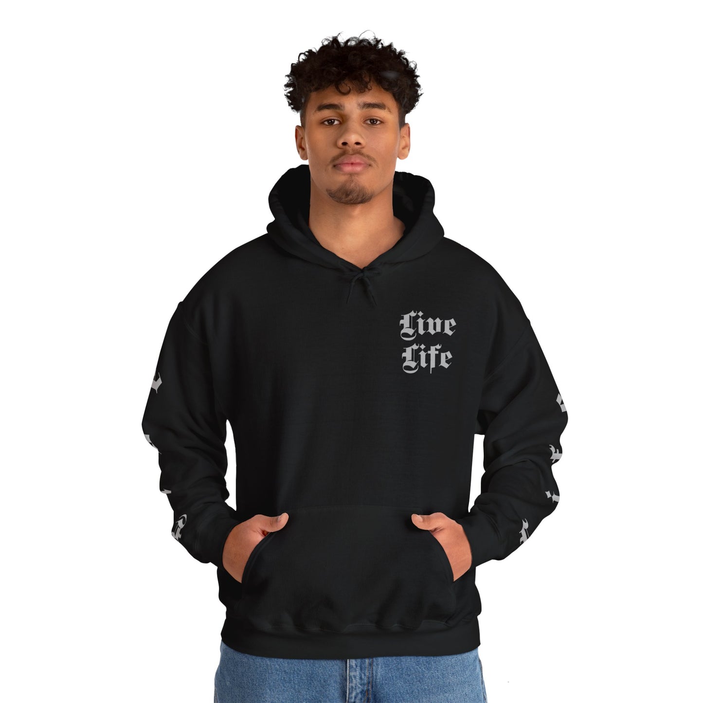 Hooded Sweatshirt - Live Life with every step taken Design