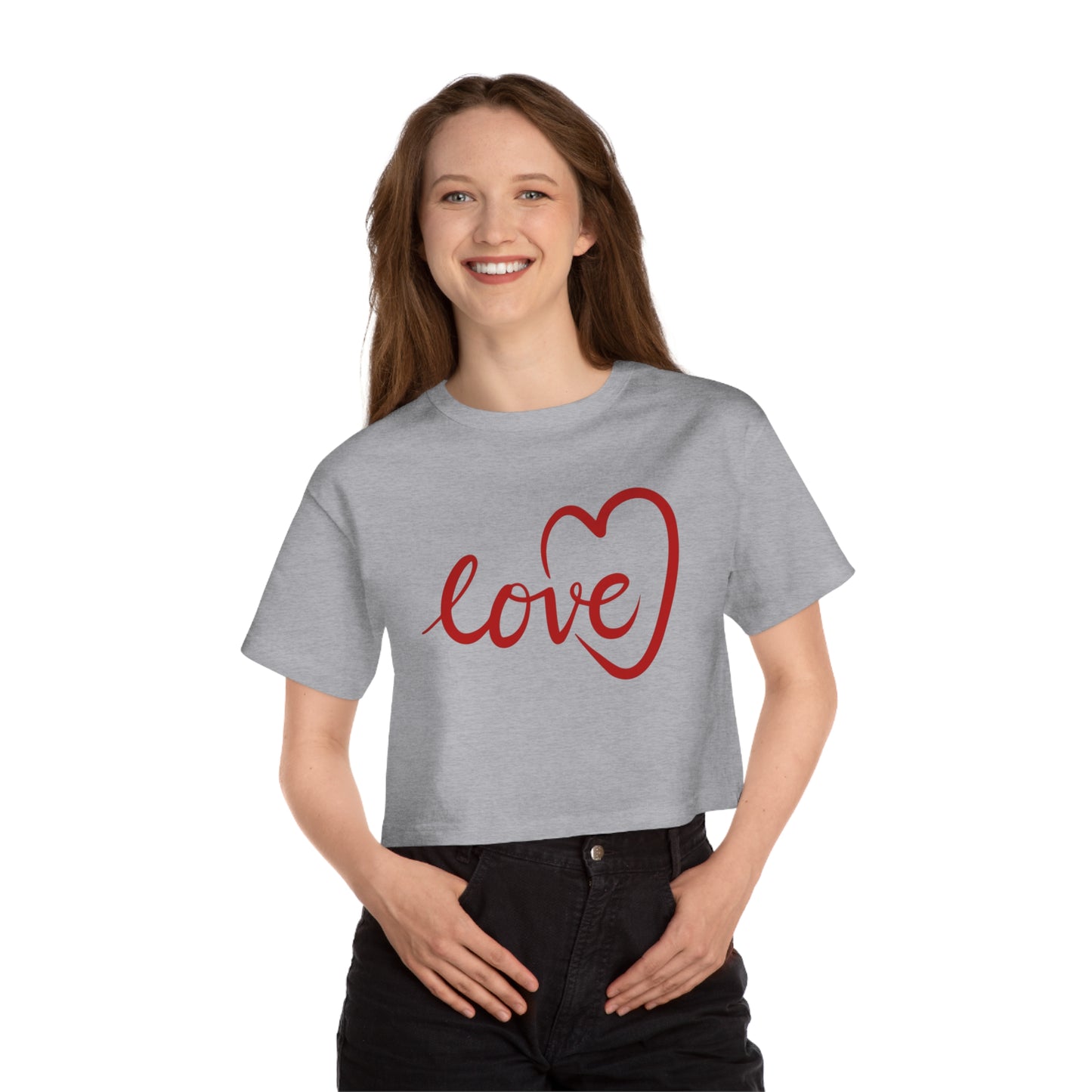 Love Heart Cropped Tee — Women's Day Graphic T-Shirt