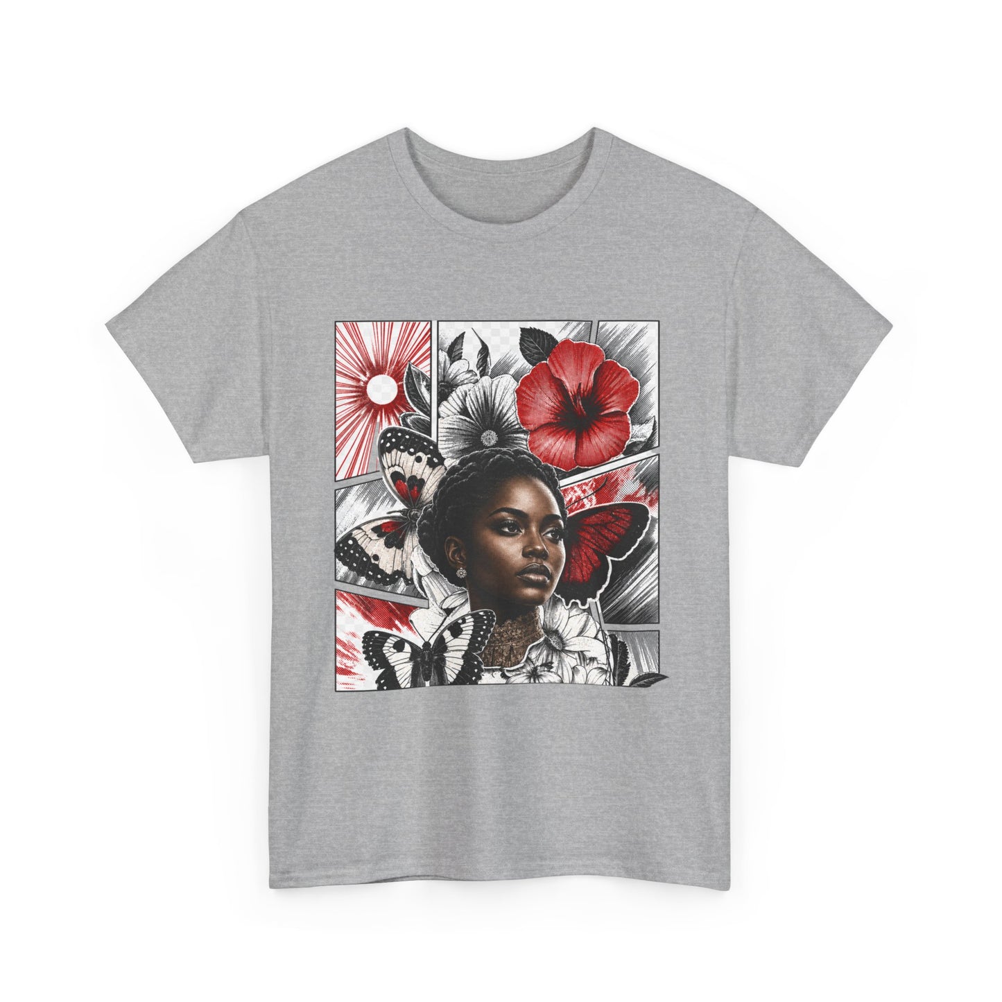 Floral Butterfly Portrait Graphic Tee