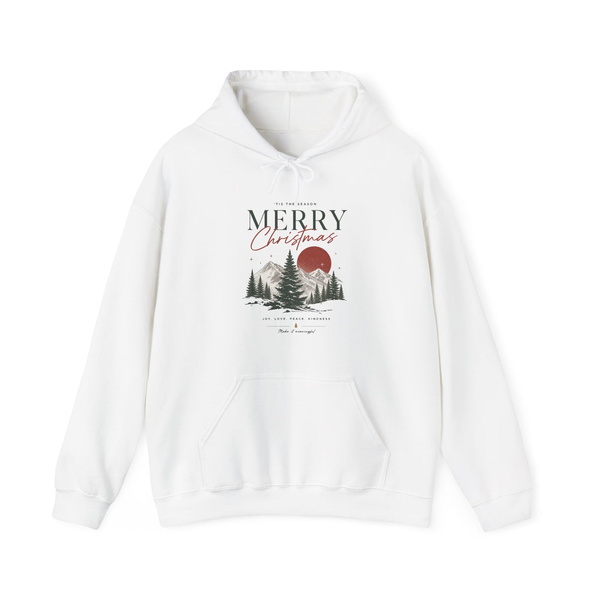 Tis the Season Merry Christmas Hoodie — Forest Sunrise