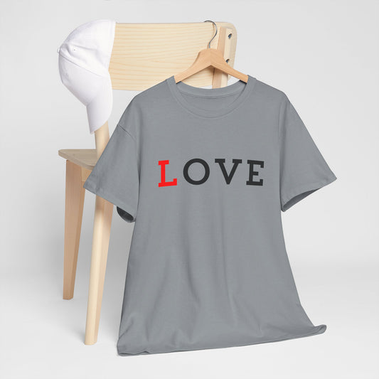 Unisex Heavy Cotton Tee - Love Graphic Shirt for Casual Wear & Gifts