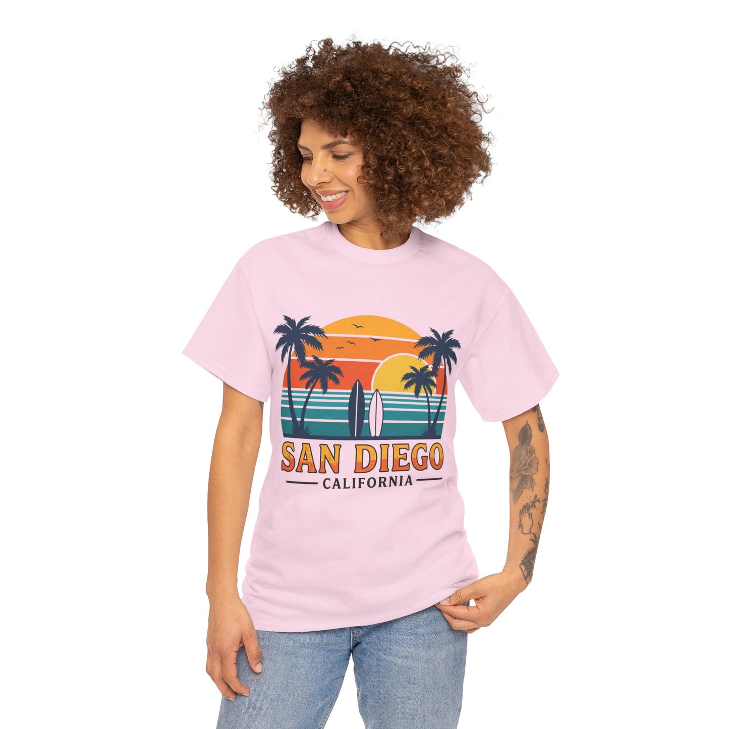 Coastal Classic: San Diego Sunset Surf Premium Graphic Tee