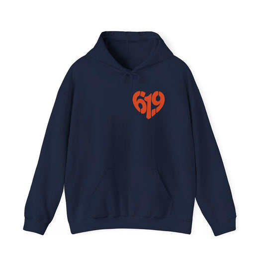 619 Heart San Diego Area Code Premium Hoodie