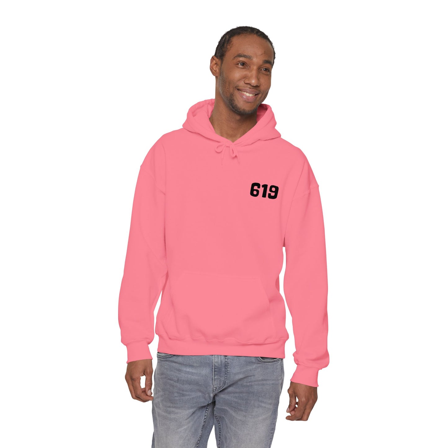 619 Heritage: Minimalist Embroidered Chest Print Premium Hoodie