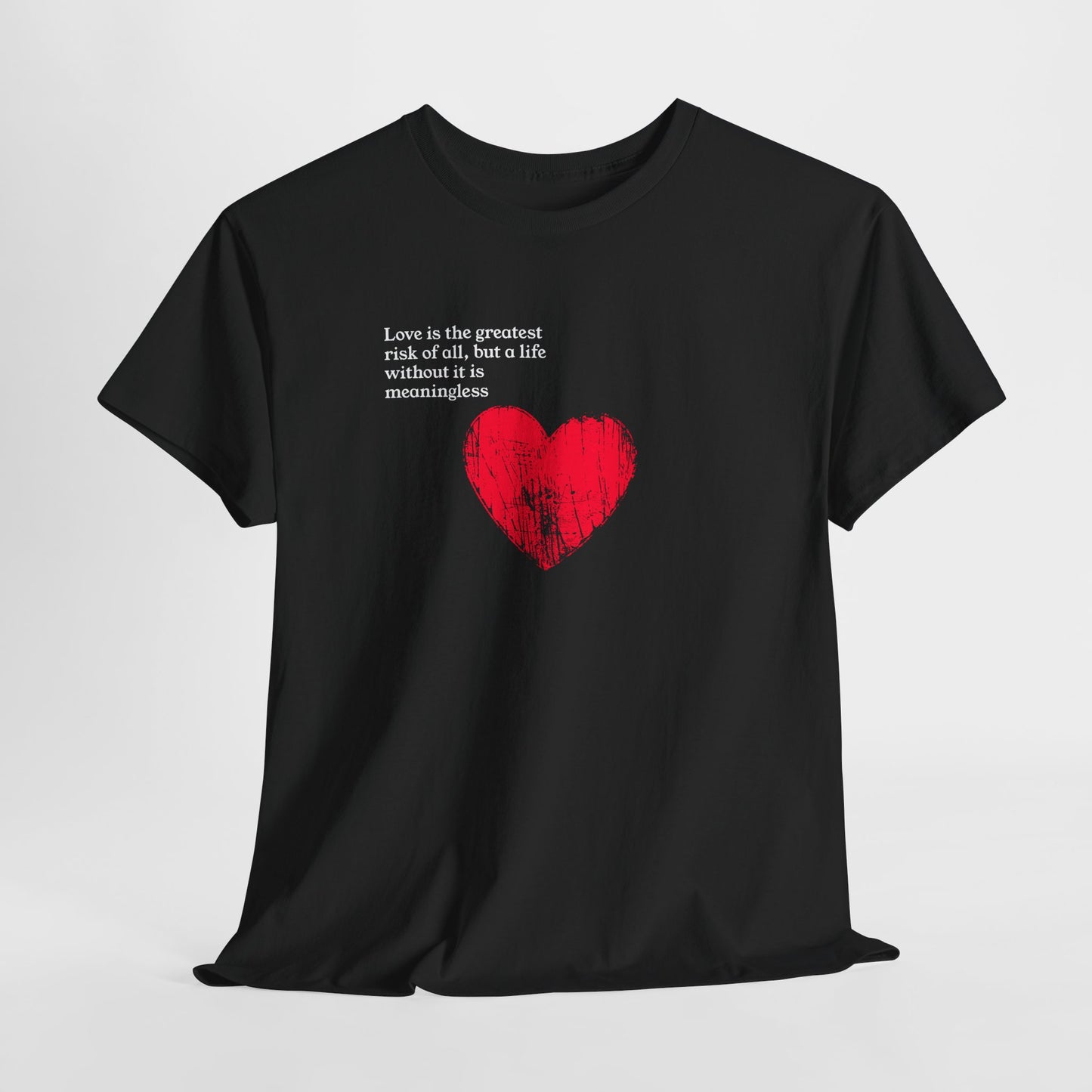 Artistic Affection: Red Brushstroke Heart "Love Is The Greatest" Tee