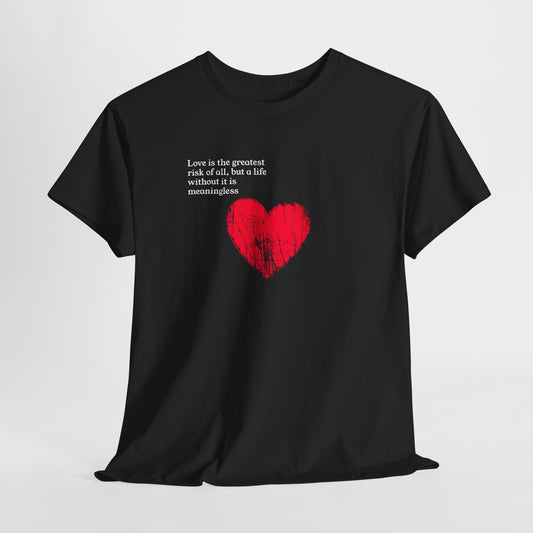 Artistic Affection: Red Brushstroke Heart "Love Is The Greatest" Tee