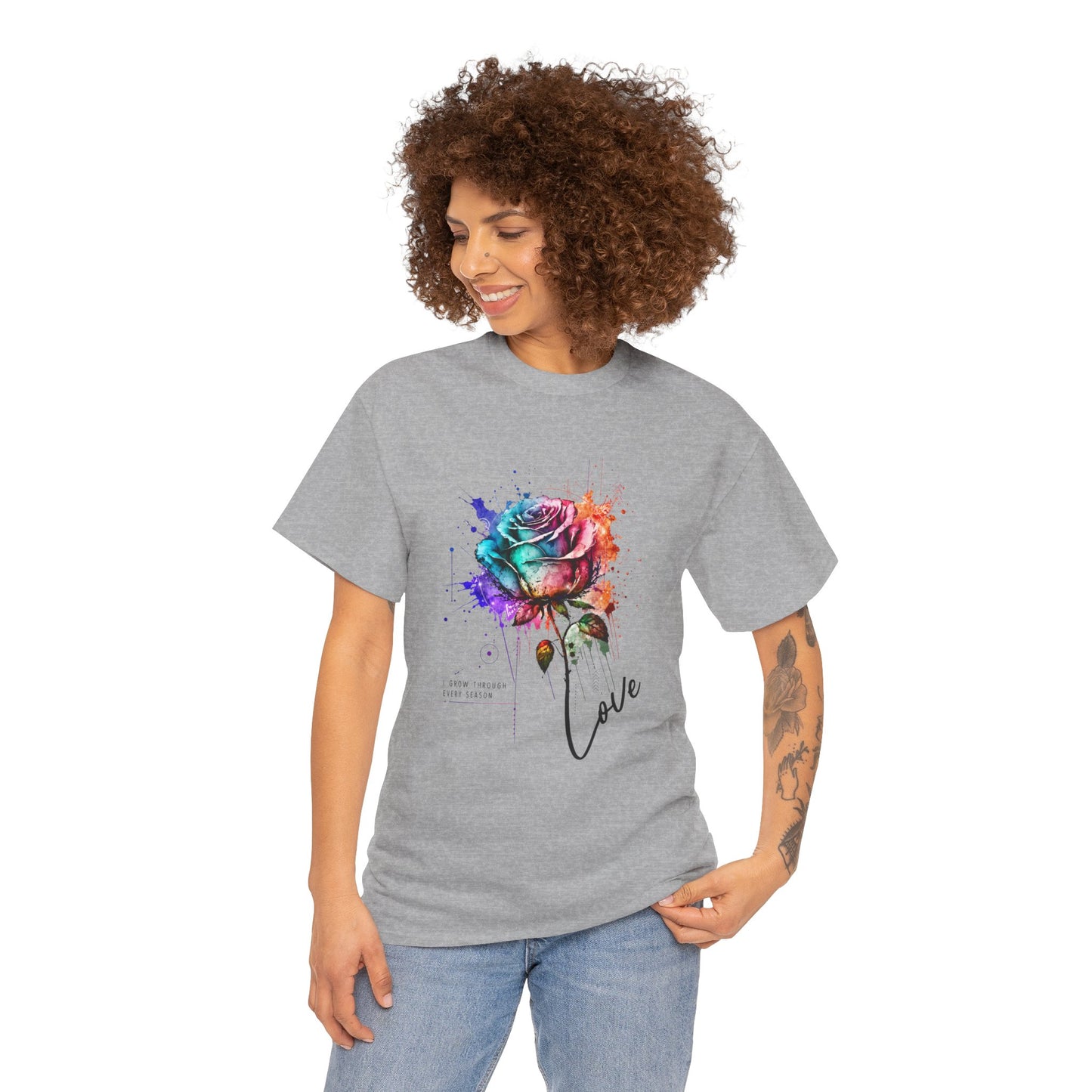Love Watercolor Rose Growth Tee