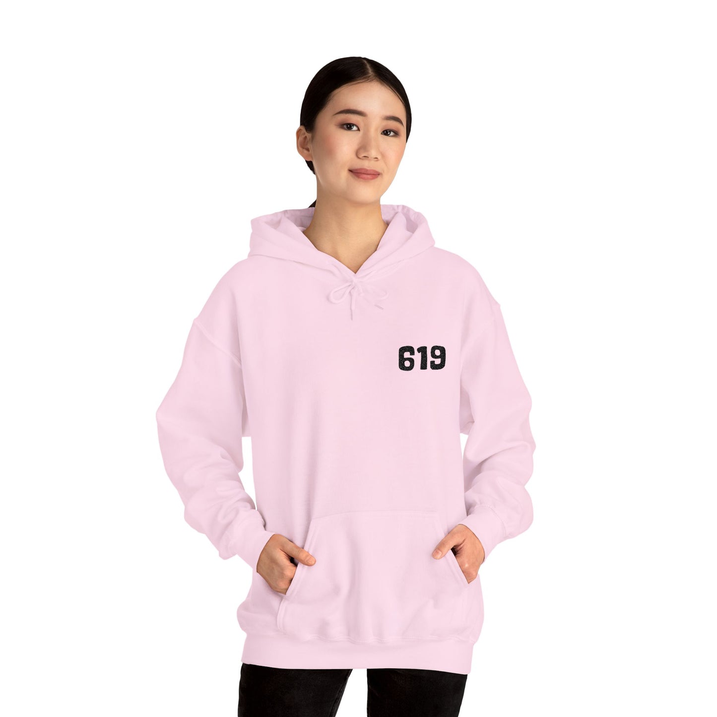 619 Heritage: Minimalist Embroidered Chest Print Premium Hoodie