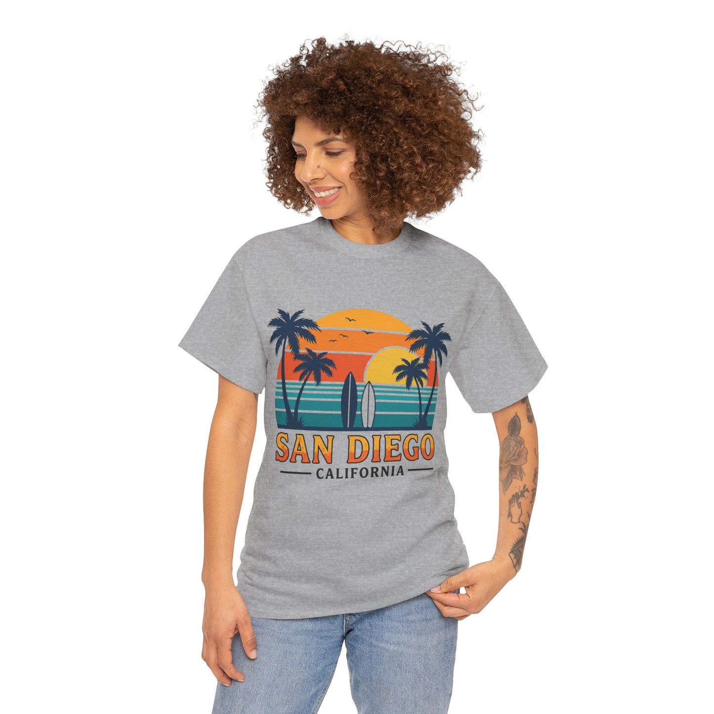 Coastal Classic: San Diego Sunset Surf Premium Graphic Tee