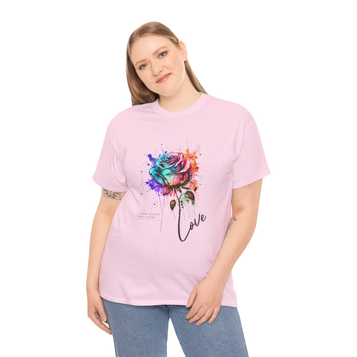 Love Watercolor Rose Growth Tee