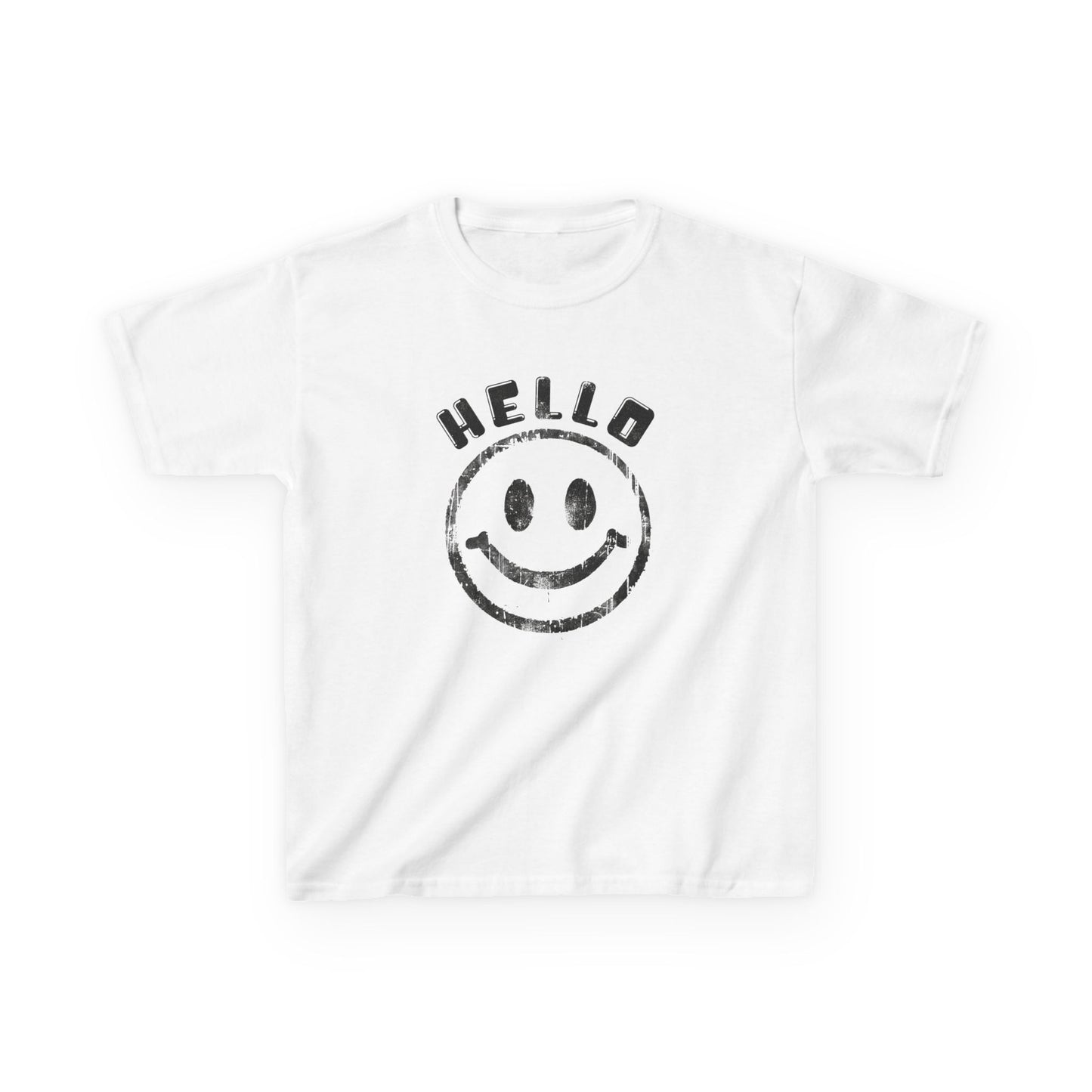Universal Happiness: Hello Smiley Face Kids Premium Graphic Tee