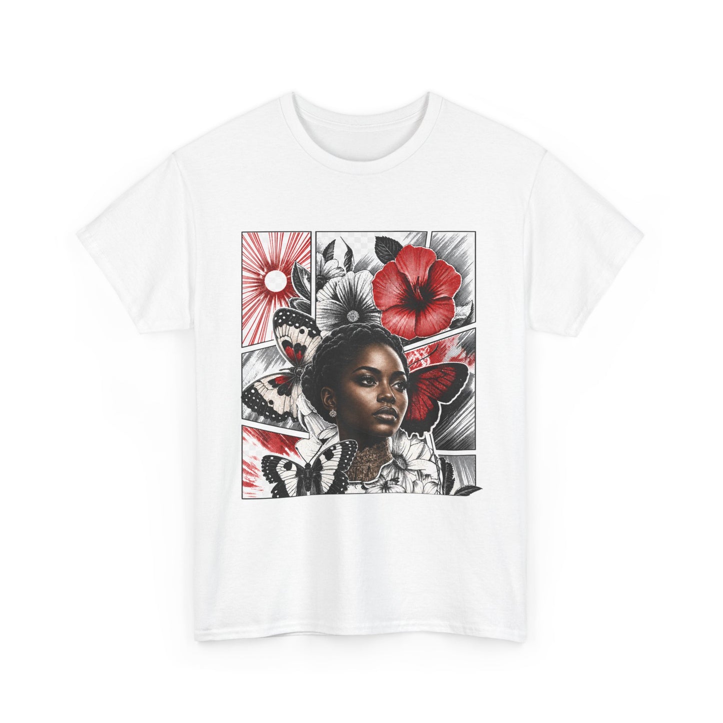 Floral Butterfly Portrait Graphic Tee