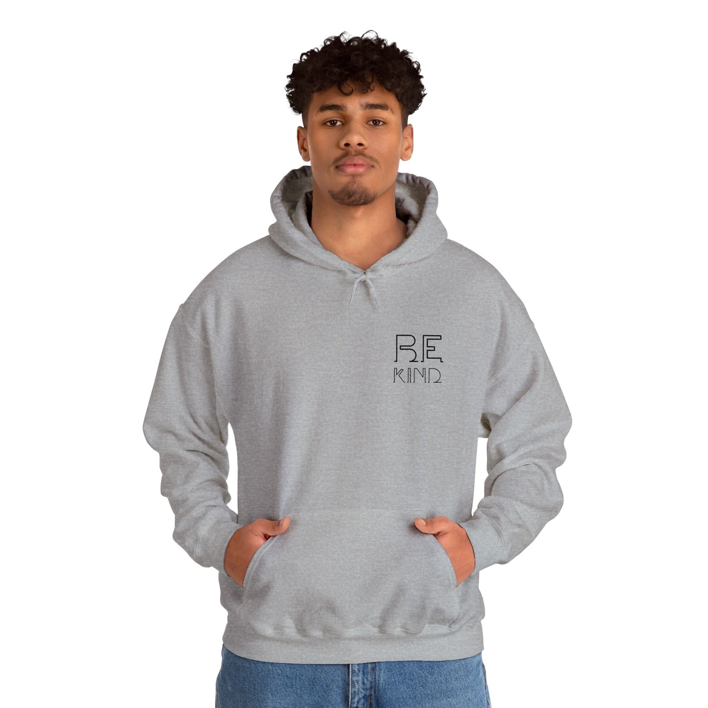 Be Kind: Minimalist Embroidered Chest Print Premium Hoodie