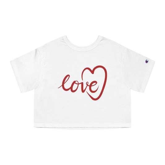 Love Heart Cropped Tee — Women's Day Graphic T-Shirt