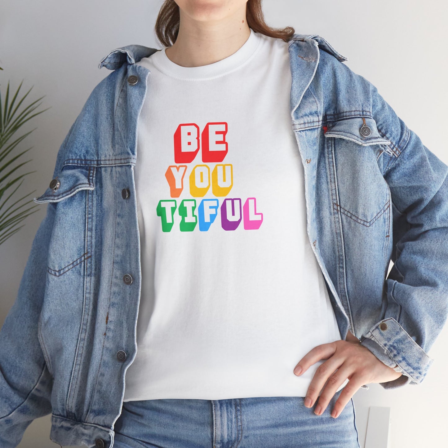 BeYOUtiful Color Block Graphic Tee