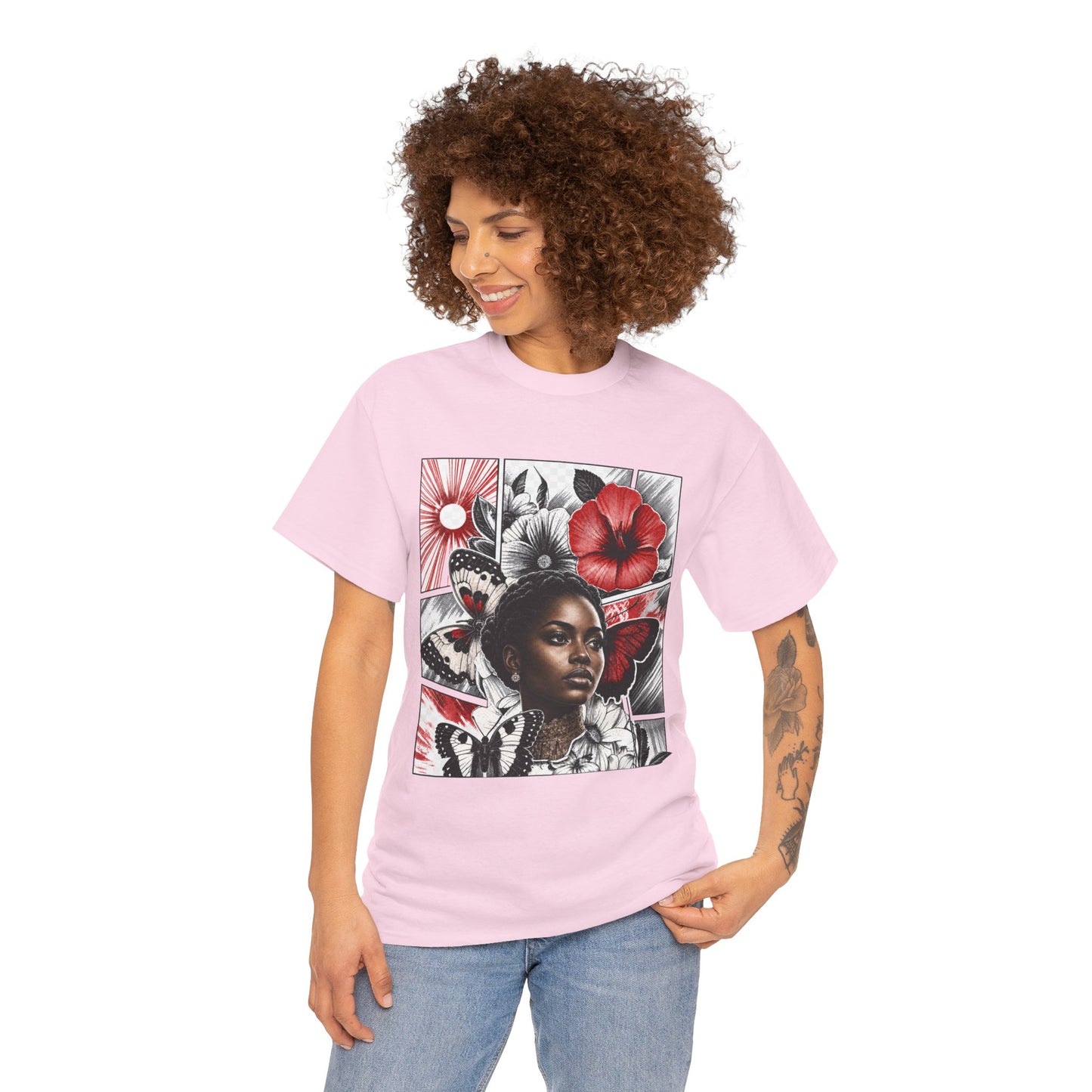 Floral Butterfly Portrait Graphic Tee