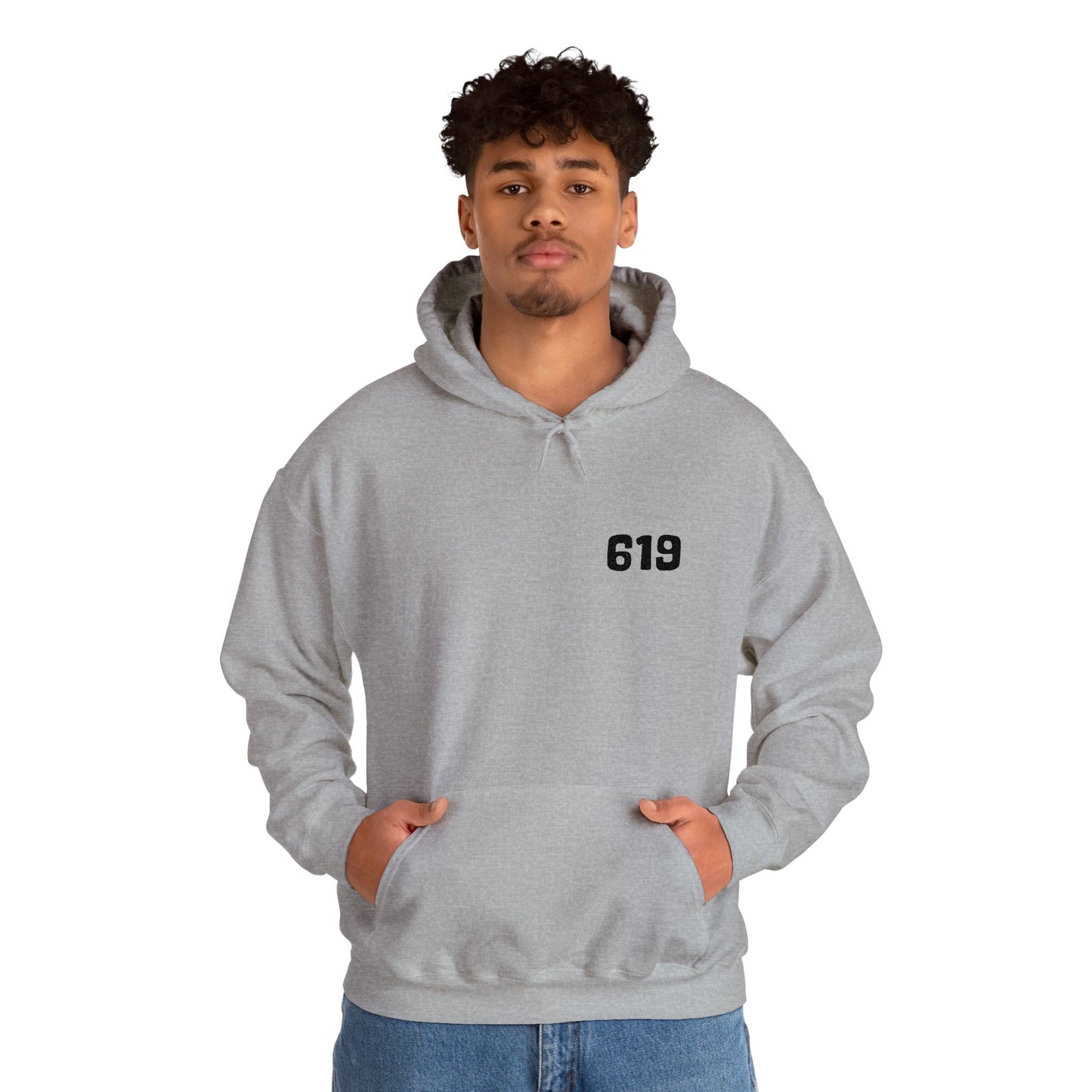 619 Heritage: Minimalist Embroidered Chest Print Premium Hoodie