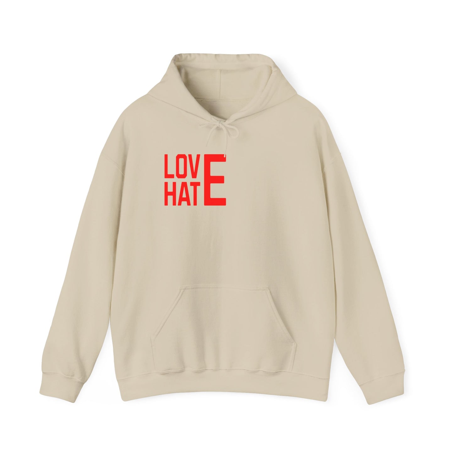 LOVE HATE Unisex Hoodie – Cozy Everyday Pullover by Dripp’N Gear, Perfect for Gifts & Holidays