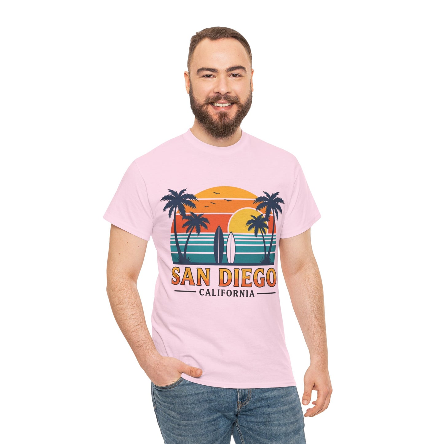 Coastal Classic: San Diego Sunset Surf Premium Graphic Tee