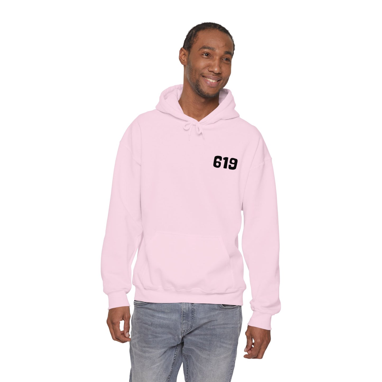 619 Heritage: Minimalist Embroidered Chest Print Premium Hoodie