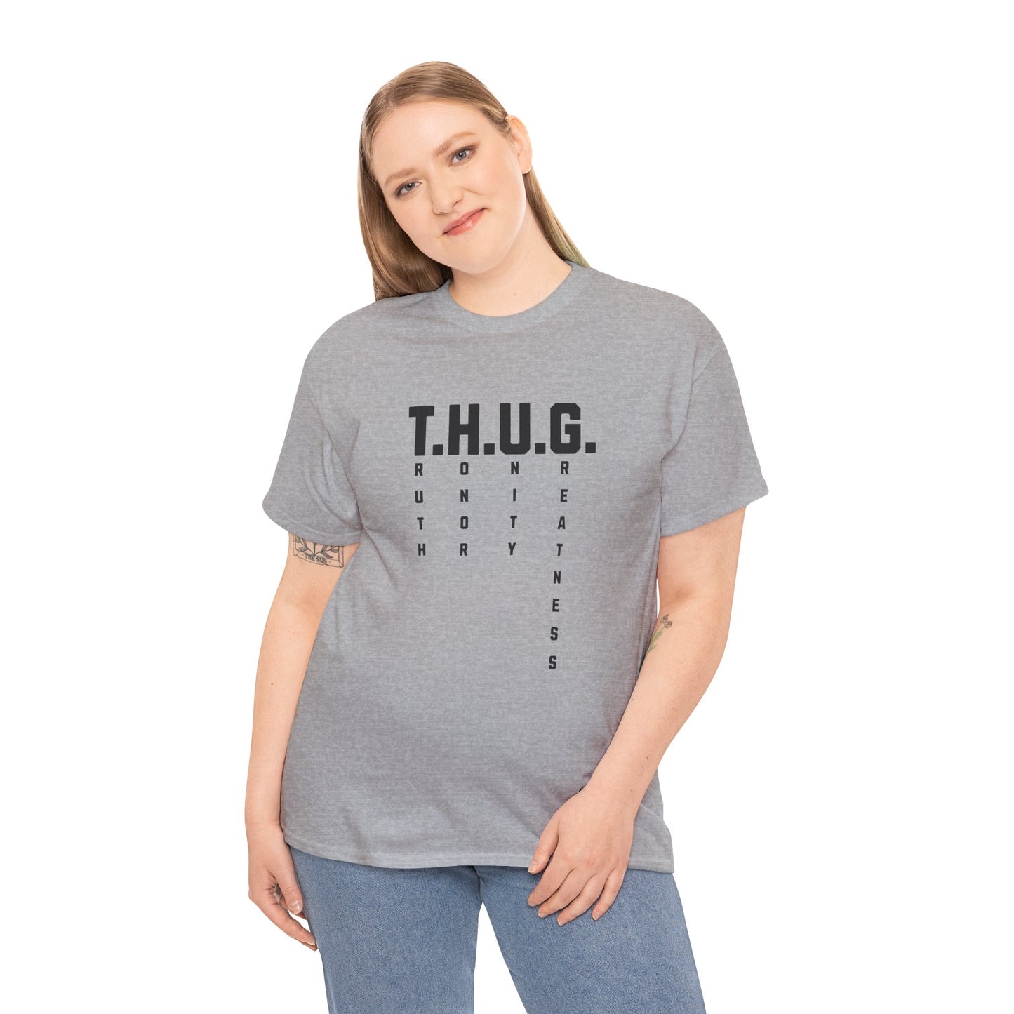 Pure Character: T.H.U.G. Vertical Acronym Premium Graphic Tee