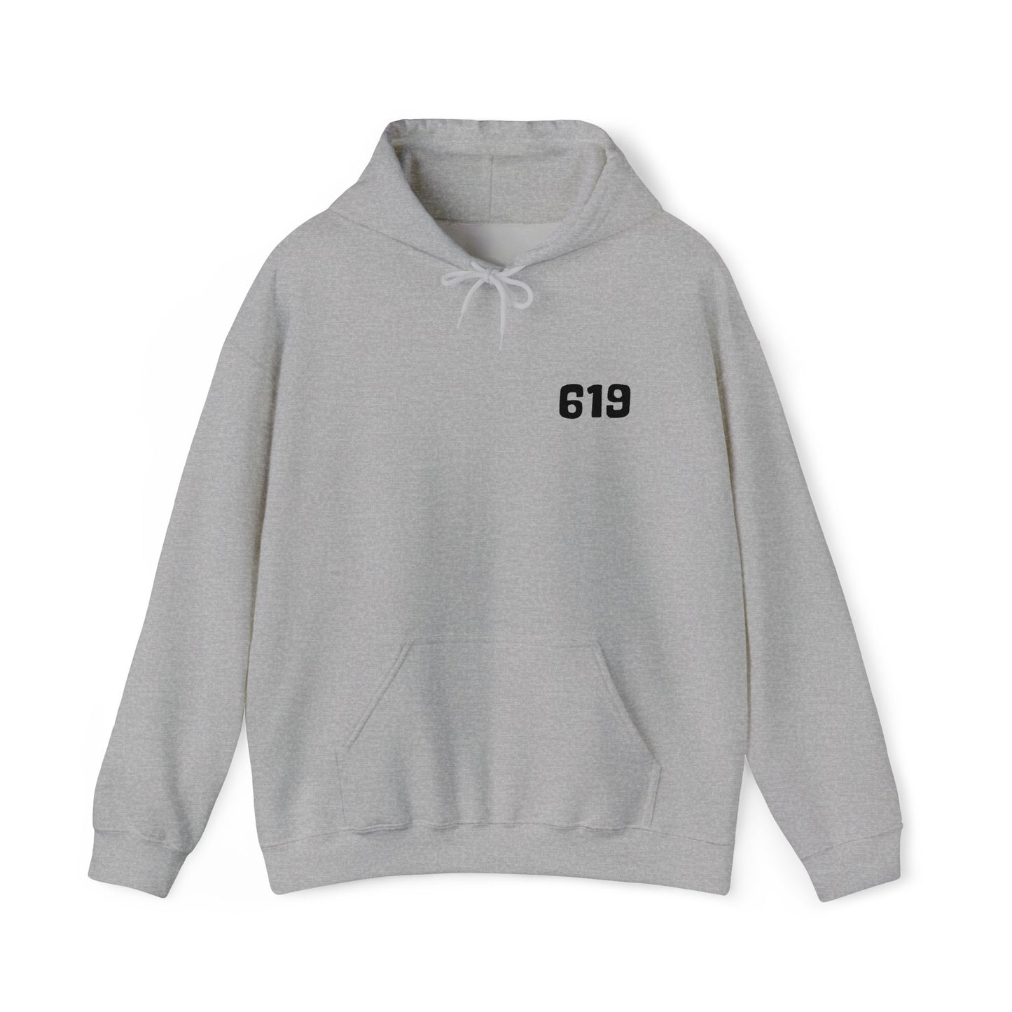 619 Heritage: Minimalist Embroidered Chest Print Premium Hoodie
