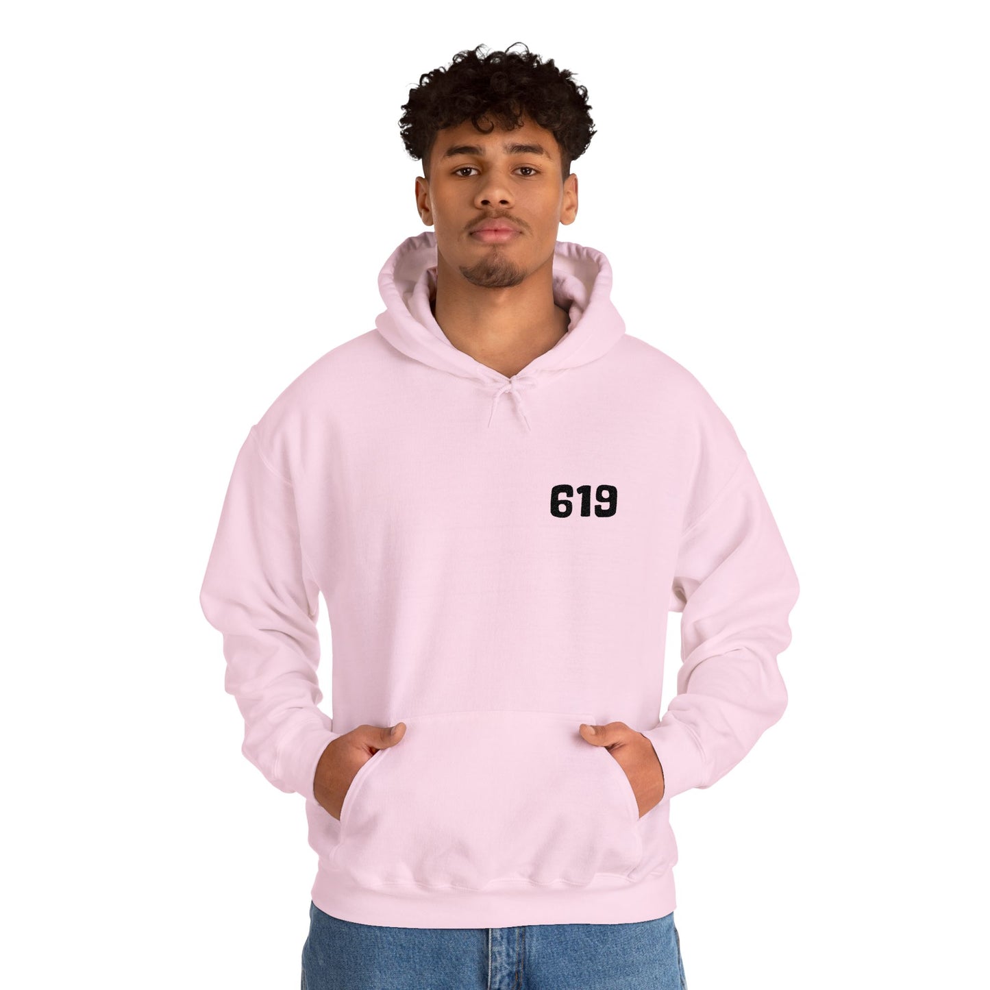 619 Heritage: Minimalist Embroidered Chest Print Premium Hoodie