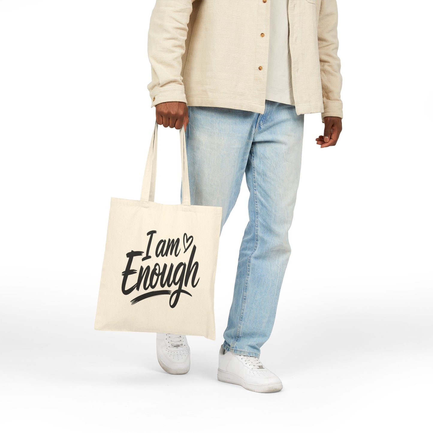 Wear Your Worth: I Am Enough Premium Canvas Market Tote