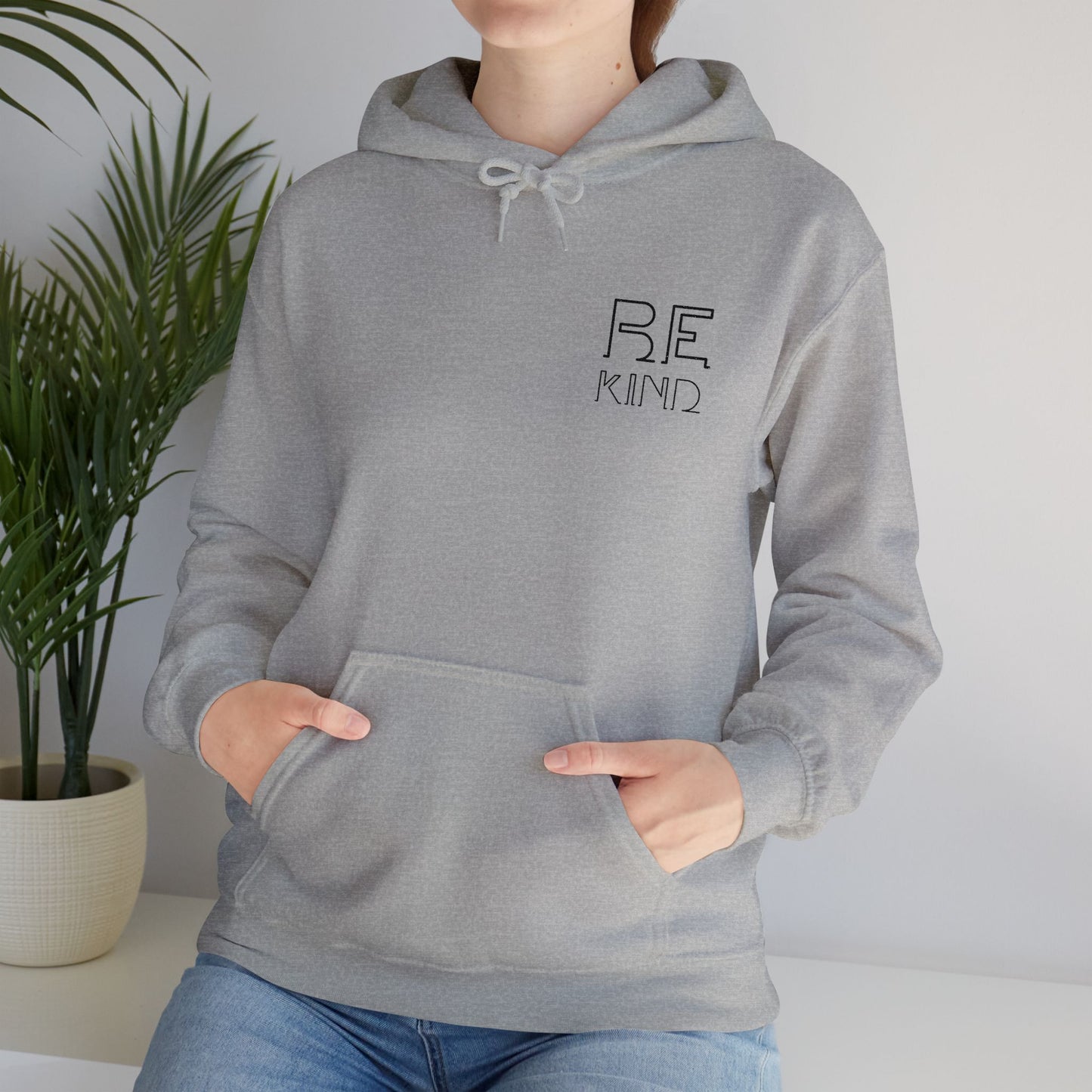 Be Kind: Minimalist Embroidered Chest Print Premium Hoodie