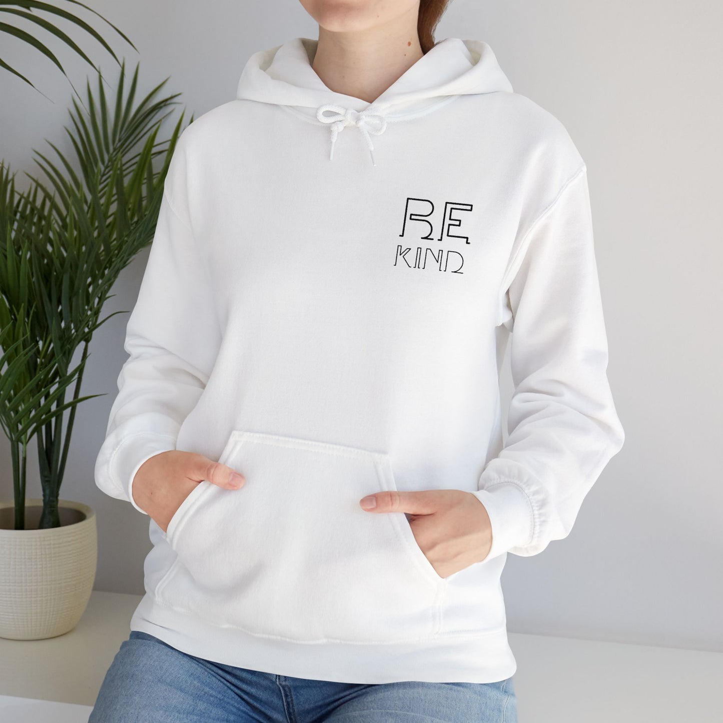 Be Kind: Minimalist Embroidered Chest Print Premium Hoodie