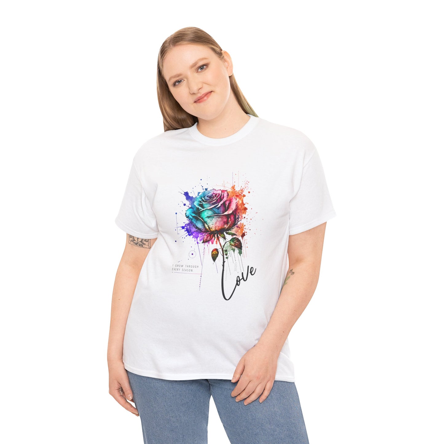 Love Watercolor Rose Growth Tee
