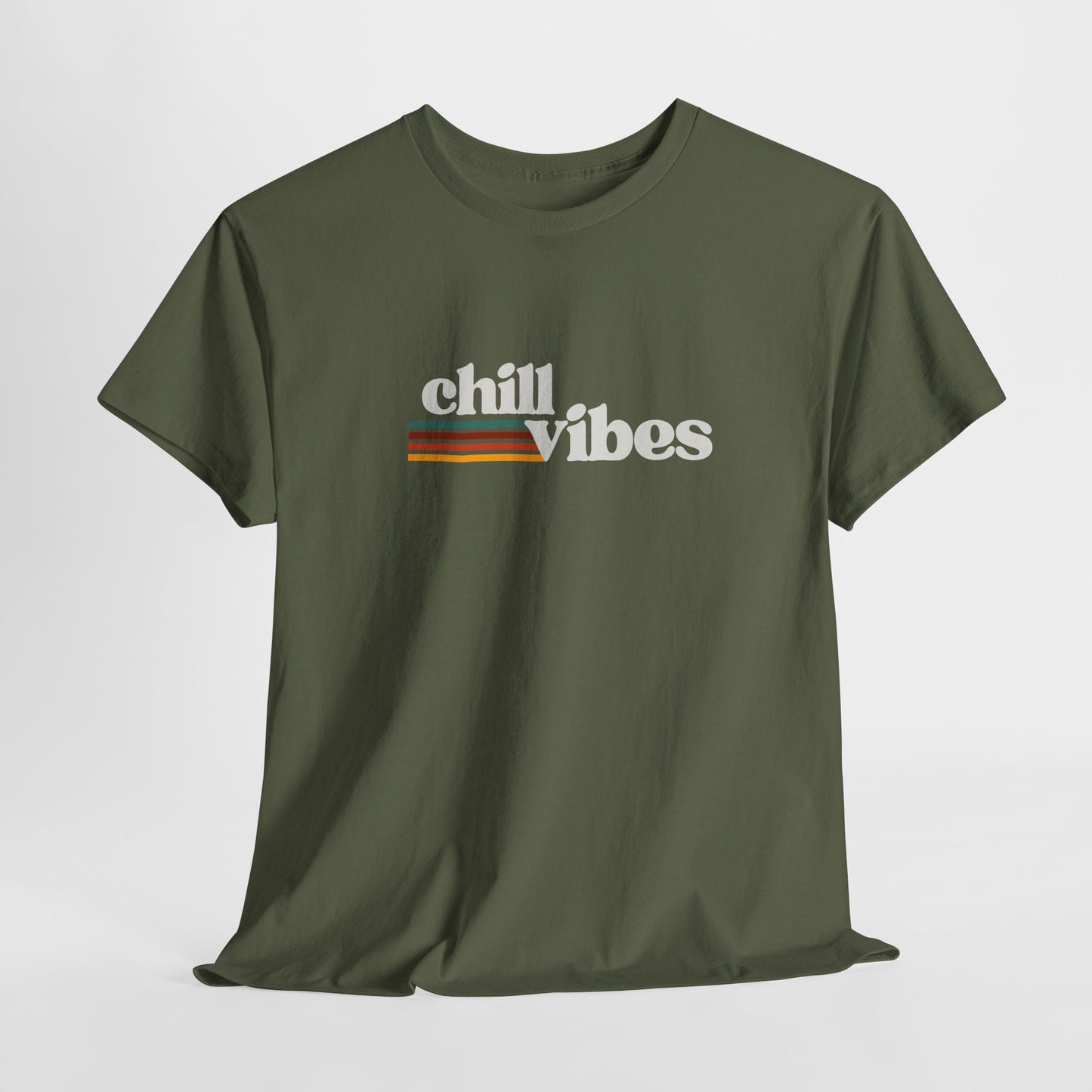 Sunset Soul: Chill Vibes Retro Stripe Premium Graphic Tee