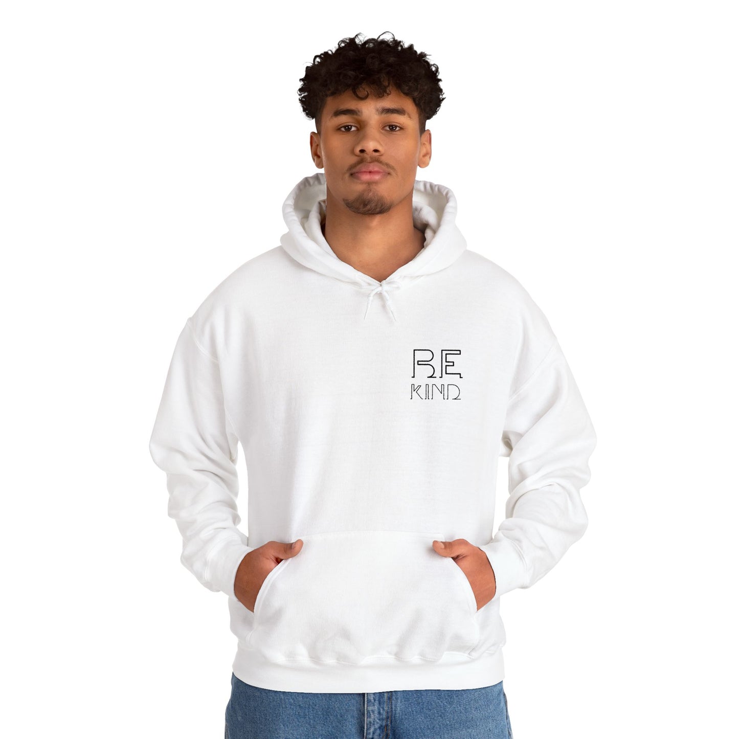 Be Kind: Minimalist Embroidered Chest Print Premium Hoodie