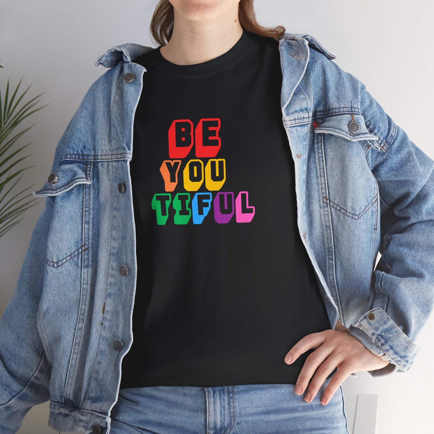 BeYOUtiful Color Block Graphic Tee